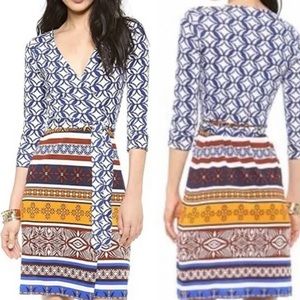 Diane von Furstenberg new Julian two wrap dress size 6 desert motif